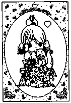 coloriage moments precieux la petite fille et son chaton